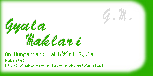 gyula maklari business card